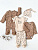 Комплект на выписку Зверята (слип, боди длинный рукав, боди короткий рукав, ползунки, шап 10001481